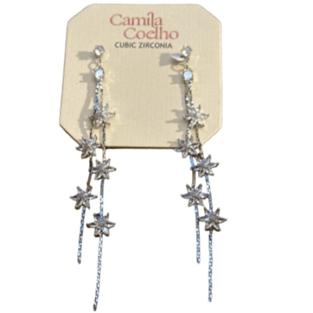 Camila Coelho Silver Starry Drop Earrings